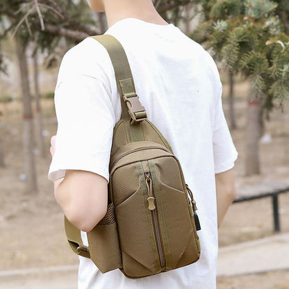 Тактична сумка через плече – водонепроникна сумка слінг із кордури на 4 кишені. Колір: койот