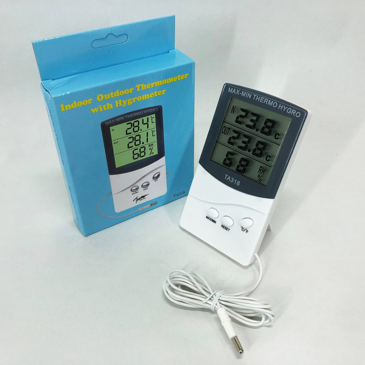 Термометр гигрометр TA 318 с выносным датчиком температуры, Домашний гигрометр комнатный