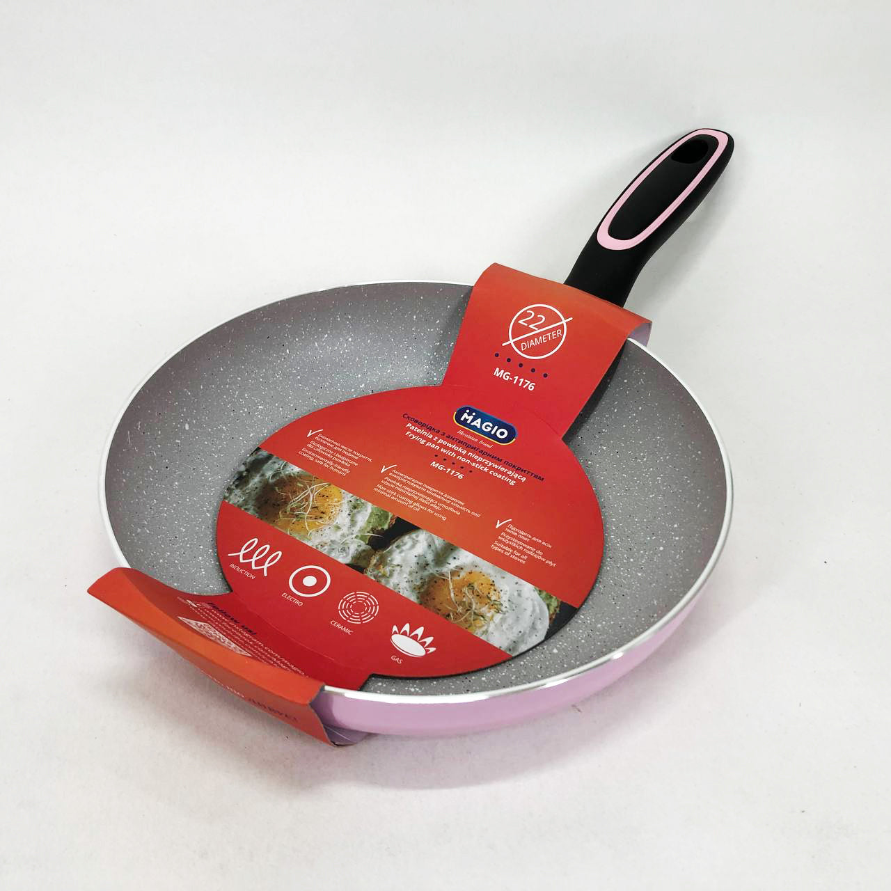 Сковорода Magio MG-1176 с мраморным антипригарным покрытием 22 см, качественная сковорода