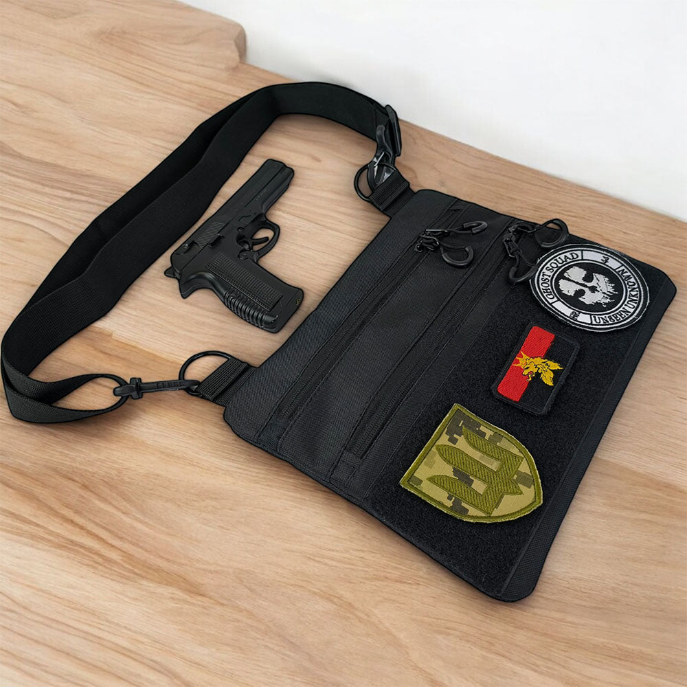 Черная мужская сумка тактическая нагрудная, Тактический универсальный рюкзак, Мужская сумка рюкзак слинг