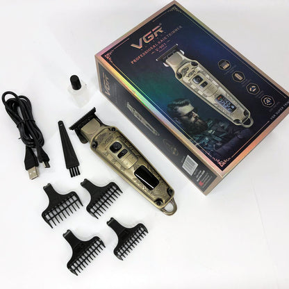 Профессиональная машинка для стрижки волос триммер VGR V-901 с насадками, профессиональная электробритва