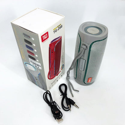 Портативная Bluetooth колонка с LED подсветкой TG288, аккумуляторная колонка для музыки. Цвет: серый