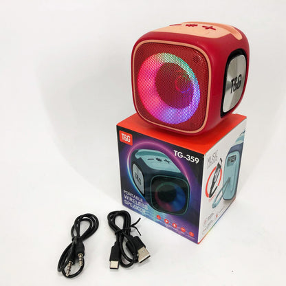 Портативная Bluetooth колонка TG359 7W с RGB подсветкой, Громкая блютуз колонка. Цвет: красный