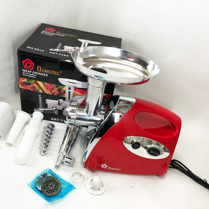 Мясорубка электрическая с соковыжималкой Domotec MS-2019 2400W. Цвет: красный