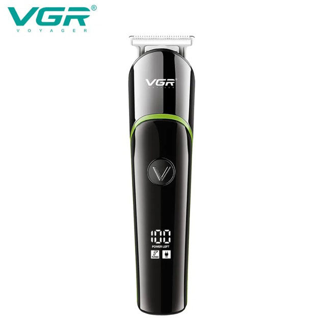 Профессиональная машинка для стрижки волос триммер VGR V-291 с насадками, электробритва. Цвет: зеленый