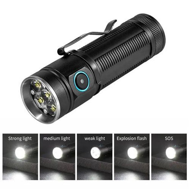Ручний ліхтарик W5184-6XHP360, Супер яскравий ліхтарик, Суперпотужний пошуковий ручний ліхтар тактичний