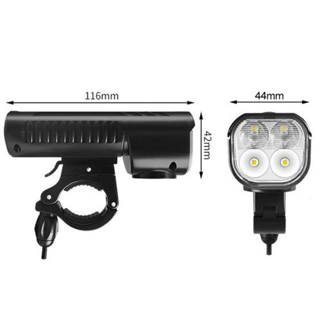 Велофара с сигналом FY-336/2000-4T6 на аккумуляторе с функцией повербанка, Велофонарь с водозащитой с зарядкой