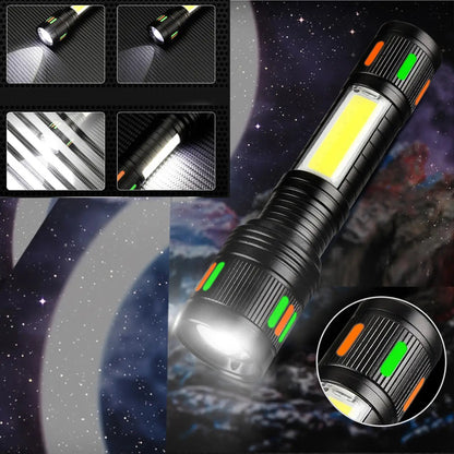 Фонарик 623-TG+COB, Переносной ручной мощный фонарь, Портативный светодиодный фонарь с зарядкой