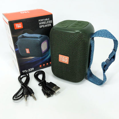 Портативная Bluetooth колонка TG339 5W с RGB подсветкой, аккумуляторная колонка для музыки. Цвет: зеленый