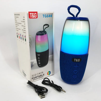 Портативная колонка TG644 5W с RGB подсветкой и ремешком, музыкальные колонки для улицы. Цвет: синий