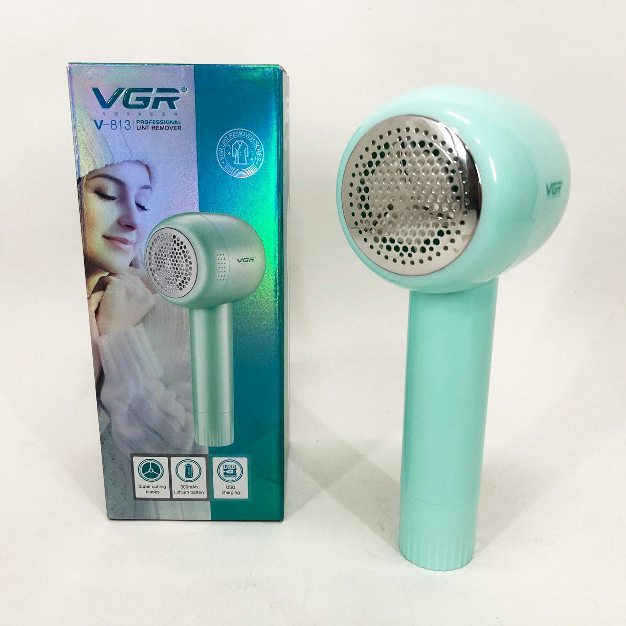 Машинка для удаления катышков VGR V-813, Машинка для стрижки катишок. Цвет: зеленый