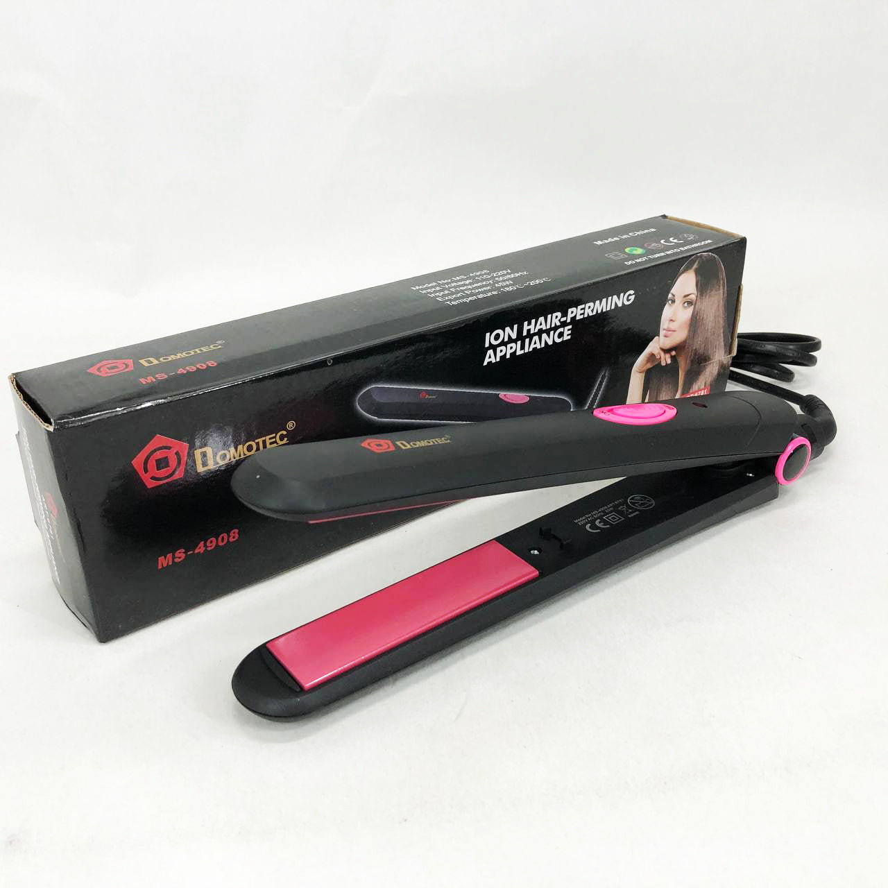 Щипцы DOMOTEC MS-4908, выпрямитель для волос 2в1, стайлер для укладки, утюжок для выравнивания