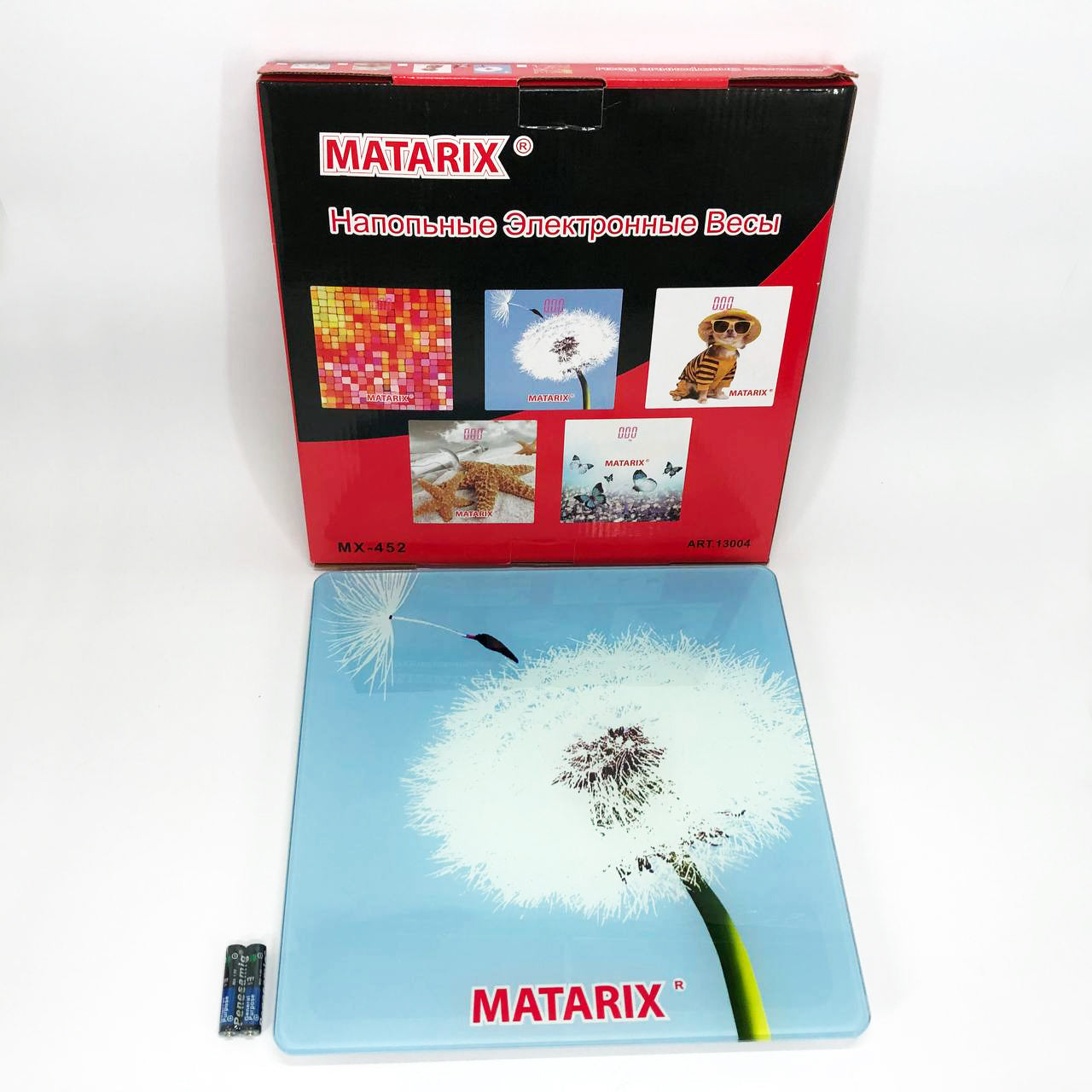 Весы напольные MATARIX MX-452 180 кг, Весы напольные для измерения массы тела, Электронные весы одуванчик