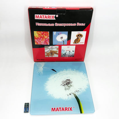 Весы напольные MATARIX MX-452 180 кг, Весы напольные для измерения массы тела, Электронные весы одуванчик