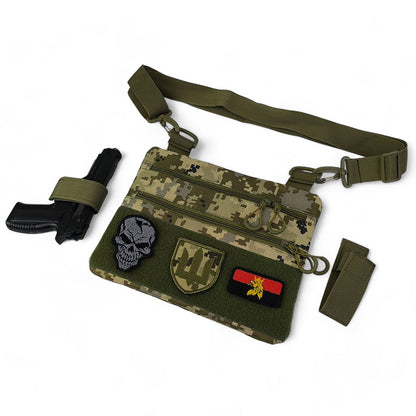 Сумка-кобура піксель камуфляж, тактична чоловіча сумка з тканини кордури AOR-1