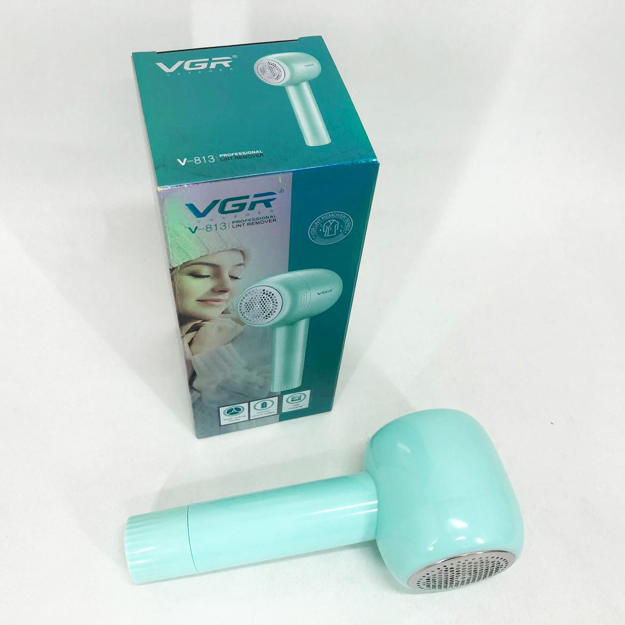 Машинка для удаления катышков VGR V-813, Машинка для стрижки катишок. Цвет: зеленый