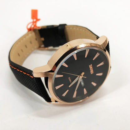 Часы наручные мужские SKMEI 9303RGBK, часы кварцевые мужские, стильные статусные наручные часы стрелочные