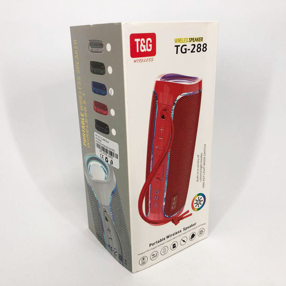 Портативная Bluetooth колонка с LED подсветкой TG288 беспроводная колонка портативная мощная. Цвет: синий