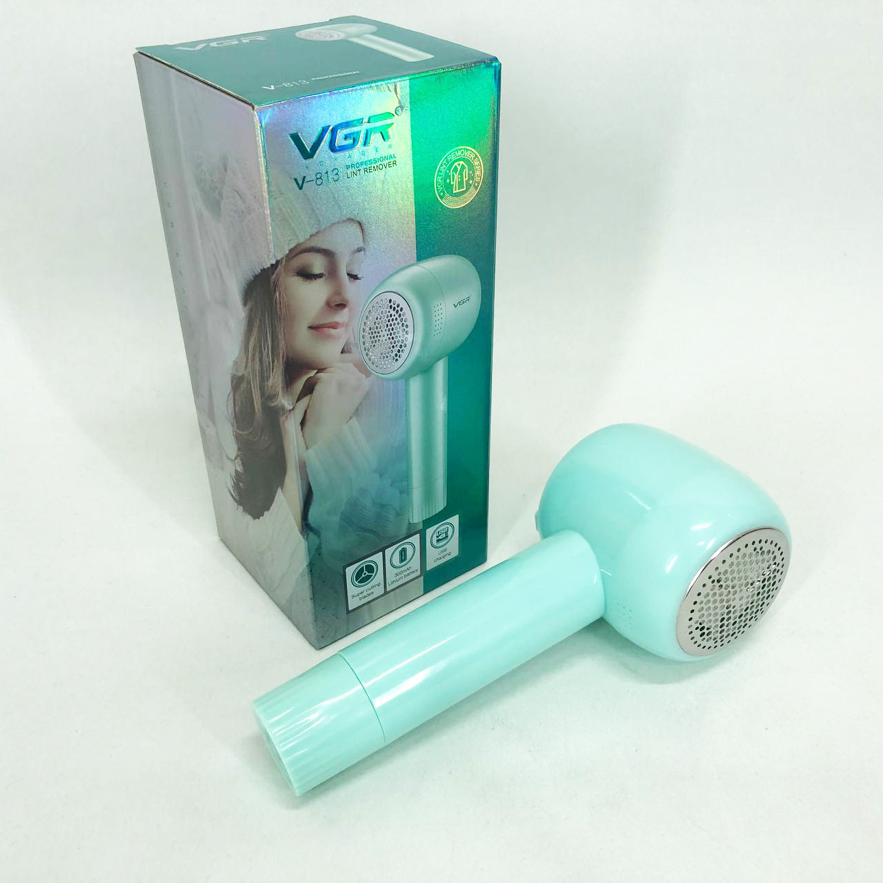 Машинка для удаления катышков VGR V-813, Машинка для стрижки катишок. Цвет: зеленый
