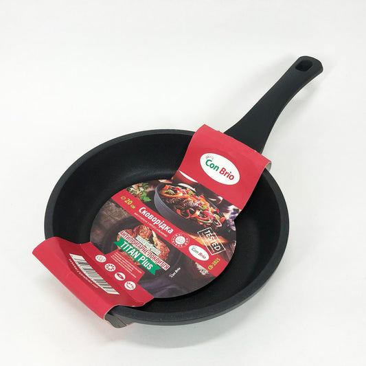 Сковорода 20 см Con Brio CB-2025 антипригарное покрытие Titan Plus литая, сковорода качественная на плиту
