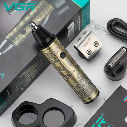 Триммер VGR 4 в 1 V-621, Мужские электробритвы для лица, Бритва для влажного удаления волос