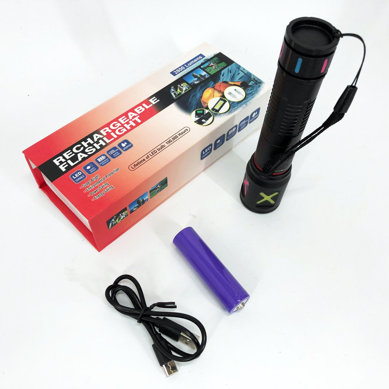 Фонарь ручной аккумуляторный PLD-CA166-3, Фонарь ручной мощный, Тактичный фонарь, Ручной фонарик led