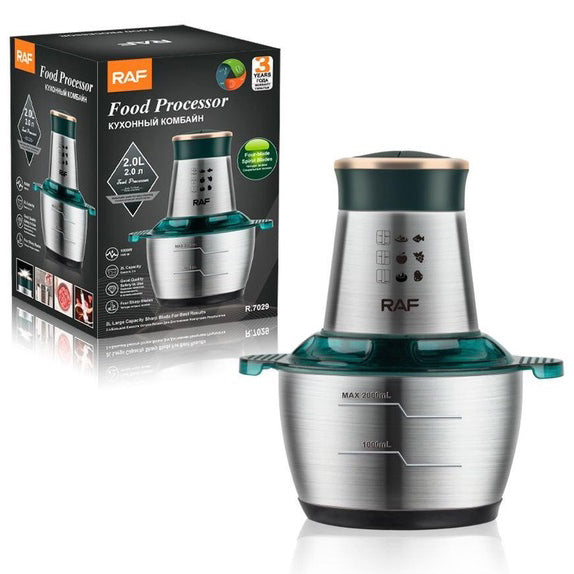 Кухонный комбайн RAF R.7029 электрический блендер измельчитель мясорубка 1000 Вт 2л, Мощный блендер