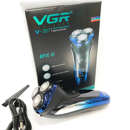 Электробритва VGR V-387 для мужчин, роторная для влажного и сухого бритья, Беспроводная электробритва