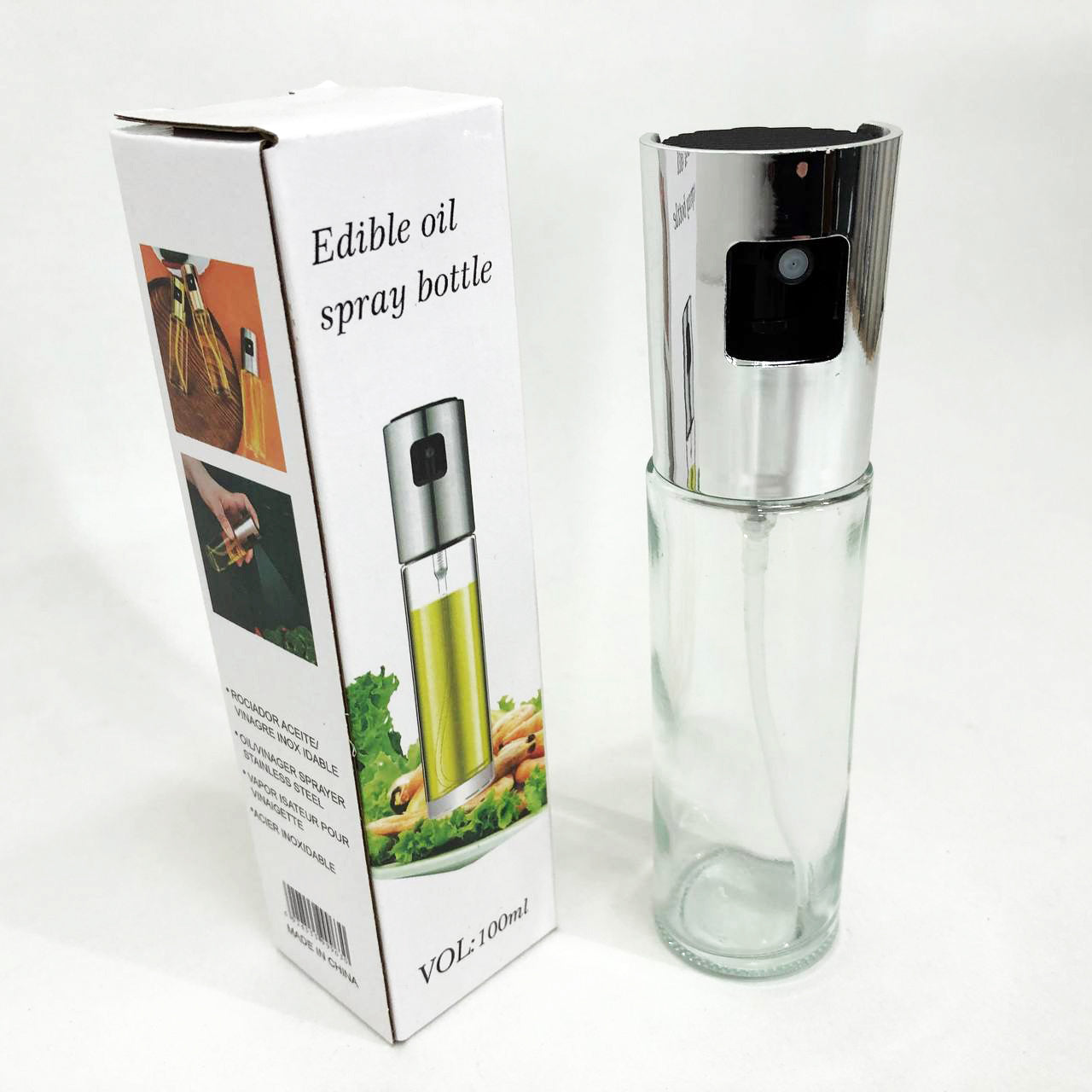 Бутылочка со спреем для пищевых жидкостей (масло, уксус) 100мл, Емкость для подсолнечного масла