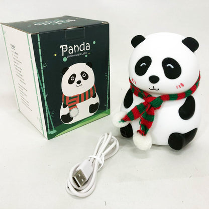 Детский силиконовый ночник светильник Панда 7 цветов, Силиконовый ночник игрушка для детей