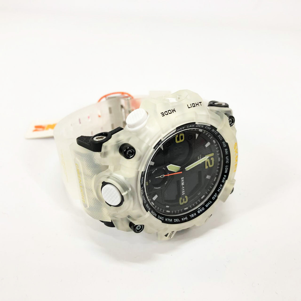 Часы наручные мужские SKMEI 1155BWT, наручные часы для военных, фирменные спортивные часы. Цвет: белый