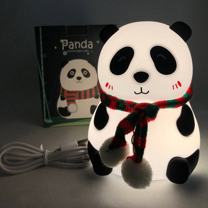 Детский силиконовый ночник светильник Панда 7 цветов, Силиконовый ночник игрушка для детей