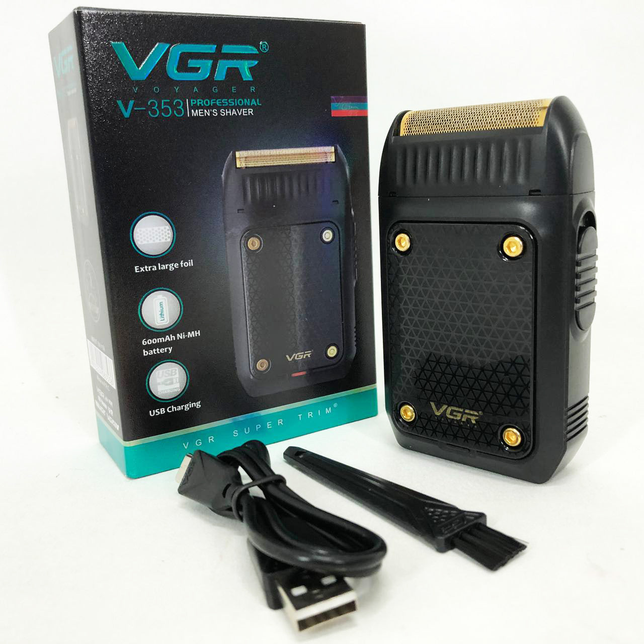 Электробритва мужская VGR V-353 профессиональная бритва шейвер для сухого бритья триммер. Цвет: черный