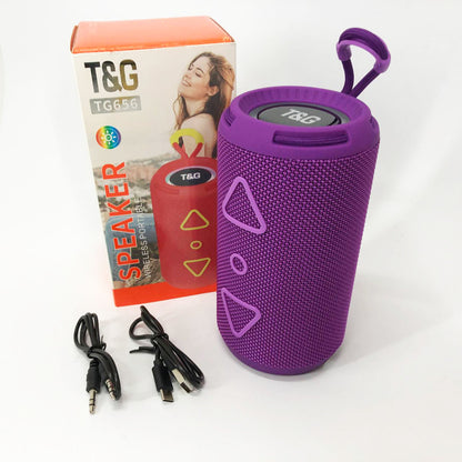Bluetooth колонка портативная TG656 FM-радио, мощная переносная акустическая колонка. Цвет: фиолетовый