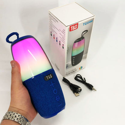 Портативная колонка TG644 5W с RGB подсветкой и ремешком, музыкальные колонки для улицы. Цвет: синий