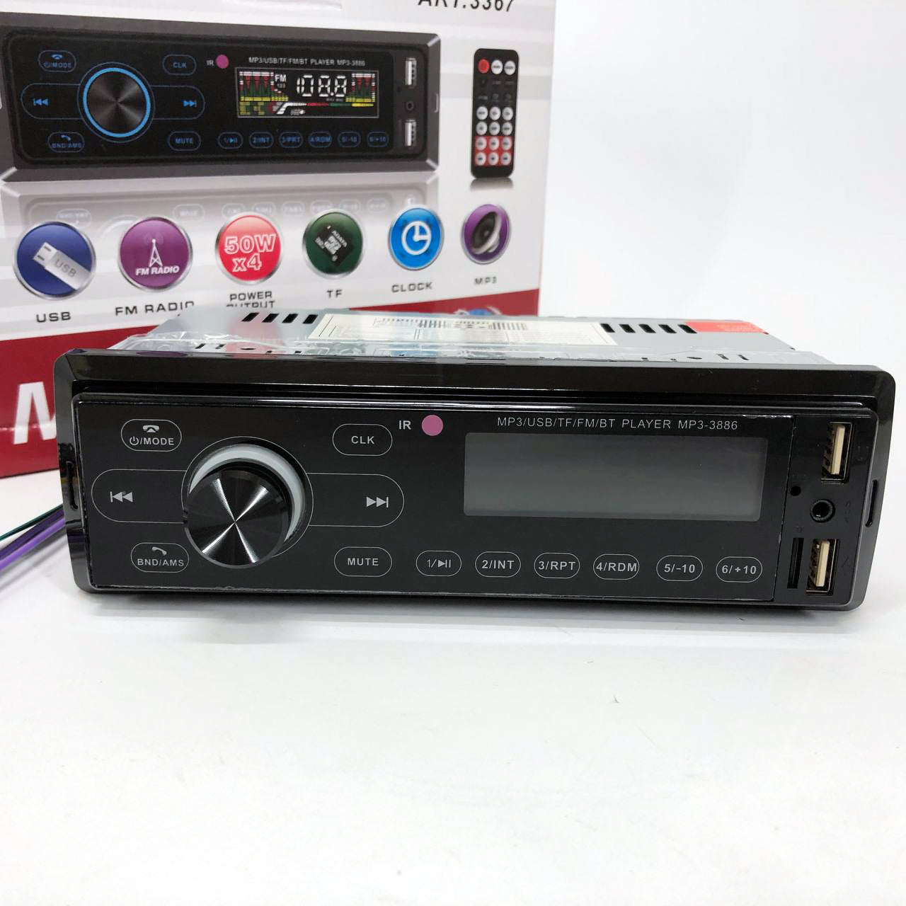 Автомагнитола с сенсорный дисплей MP3 3886 ISO 1DIN многофункциональная, Мультимедиа для автомобиля