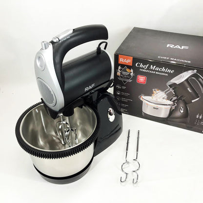 Миксер кухонный ручной RAF R.6662 с подставкой и вращающейся чашей на 3 л 5 скоростей 1000 Вт