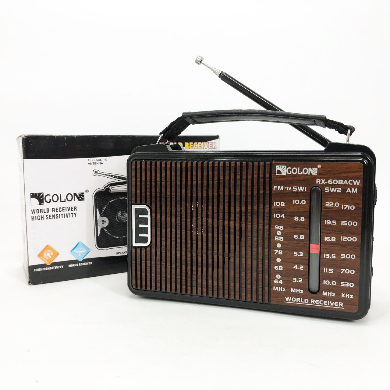 Радиоприемник GOLON RX-608 всеволновый на батарейках + поддержка USB/microSD/MP3/WMA