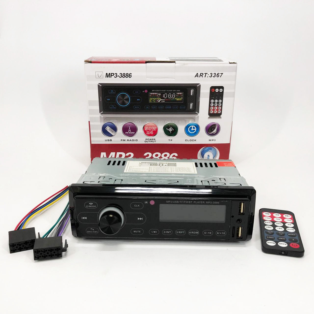 Автомагнитола с сенсорный дисплей MP3 3886 ISO 1DIN многофункциональная, Мультимедиа для автомобиля