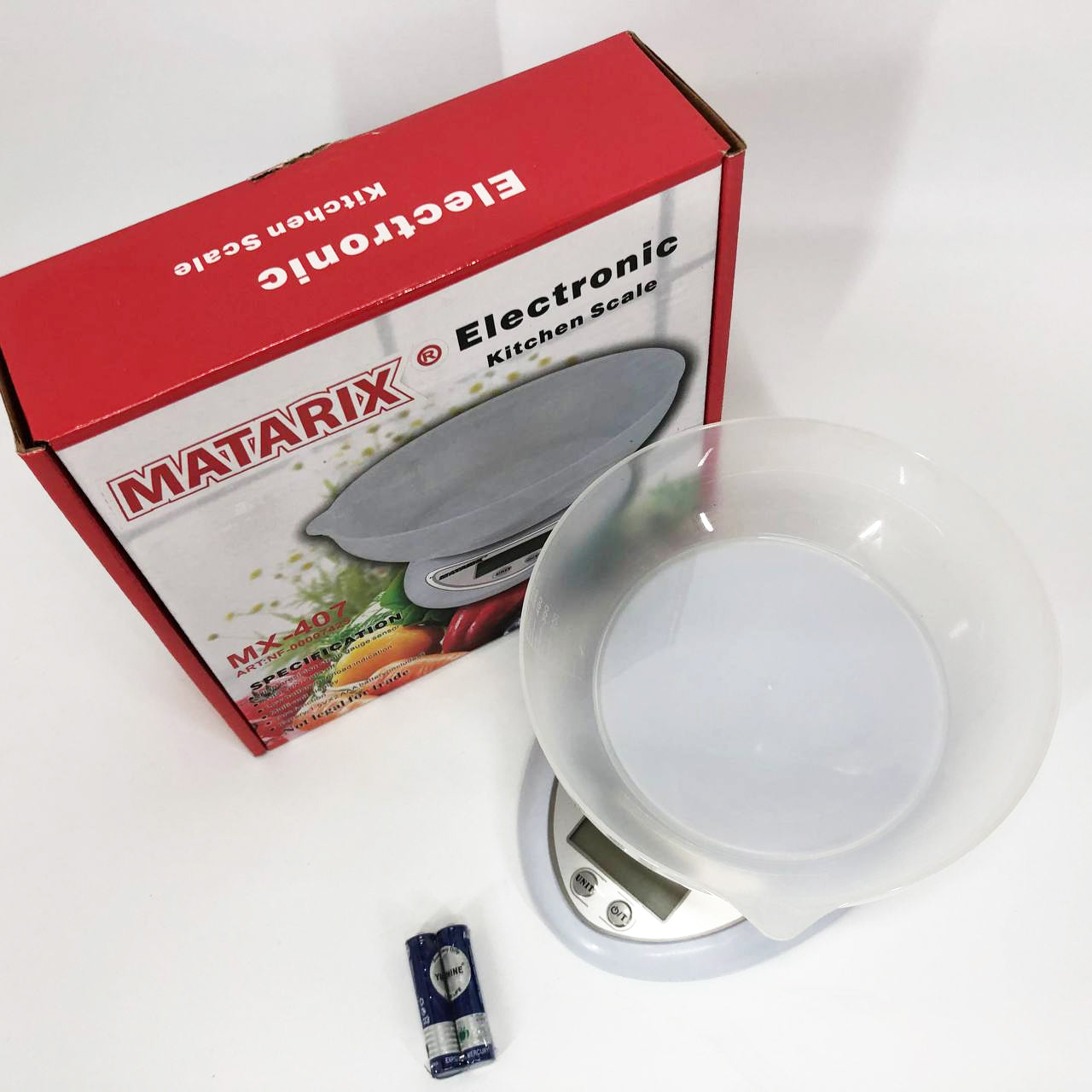 Кухонные электронные весы с чашей до 5 кг Matarix MX-407, Компактные электронные кухонные весы