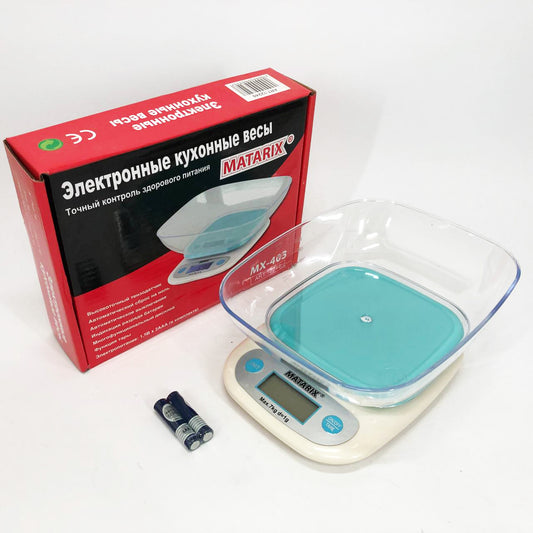 Весы кухонные MATARIX MX-403 от 1 грамма до 7кг, Кулинарные весы для взвешивания еды точные кухонные весы