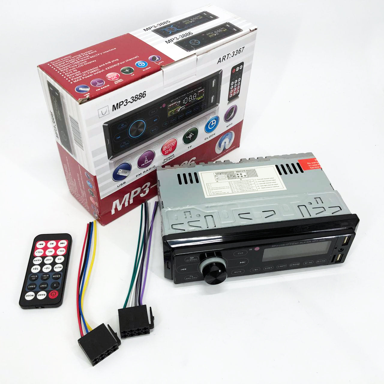 Автомагнитола с сенсорный дисплей MP3 3886 ISO 1DIN многофункциональная, Мультимедиа для автомобиля