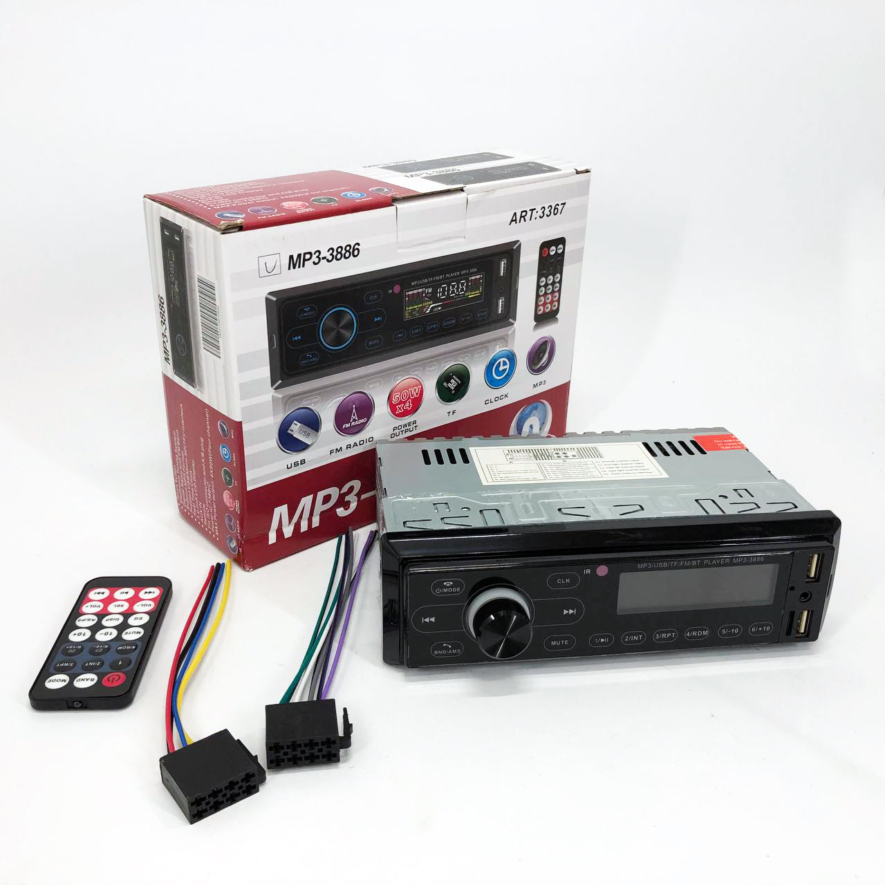 Автомагнитола с сенсорный дисплей MP3 3886 ISO 1DIN многофункциональная, Мультимедиа для автомобиля