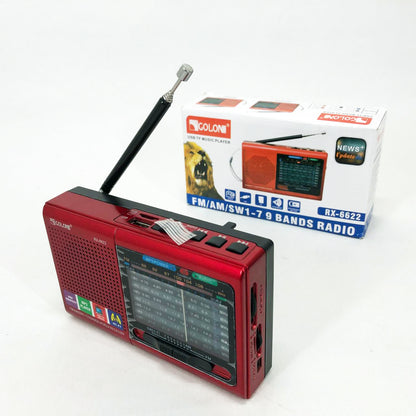 Портативная колонка радио MP3 USB Golon RX-6622. Цвет: красный