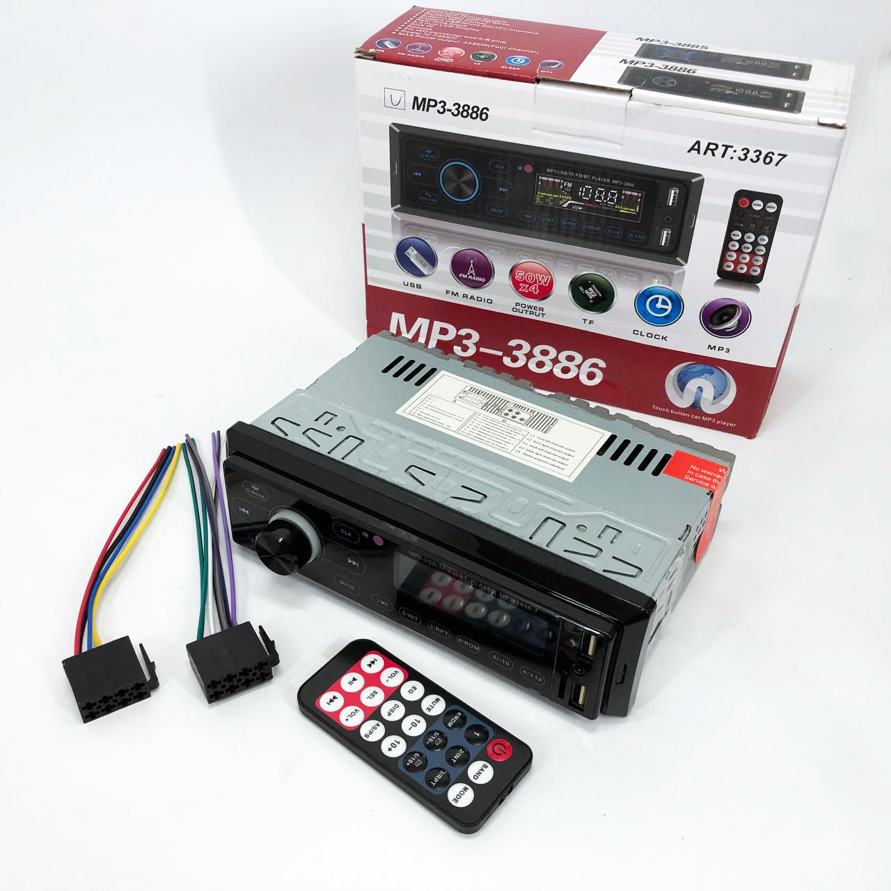 Автомагнитола с сенсорный дисплей MP3 3886 ISO 1DIN многофункциональная, Мультимедиа для автомобиля