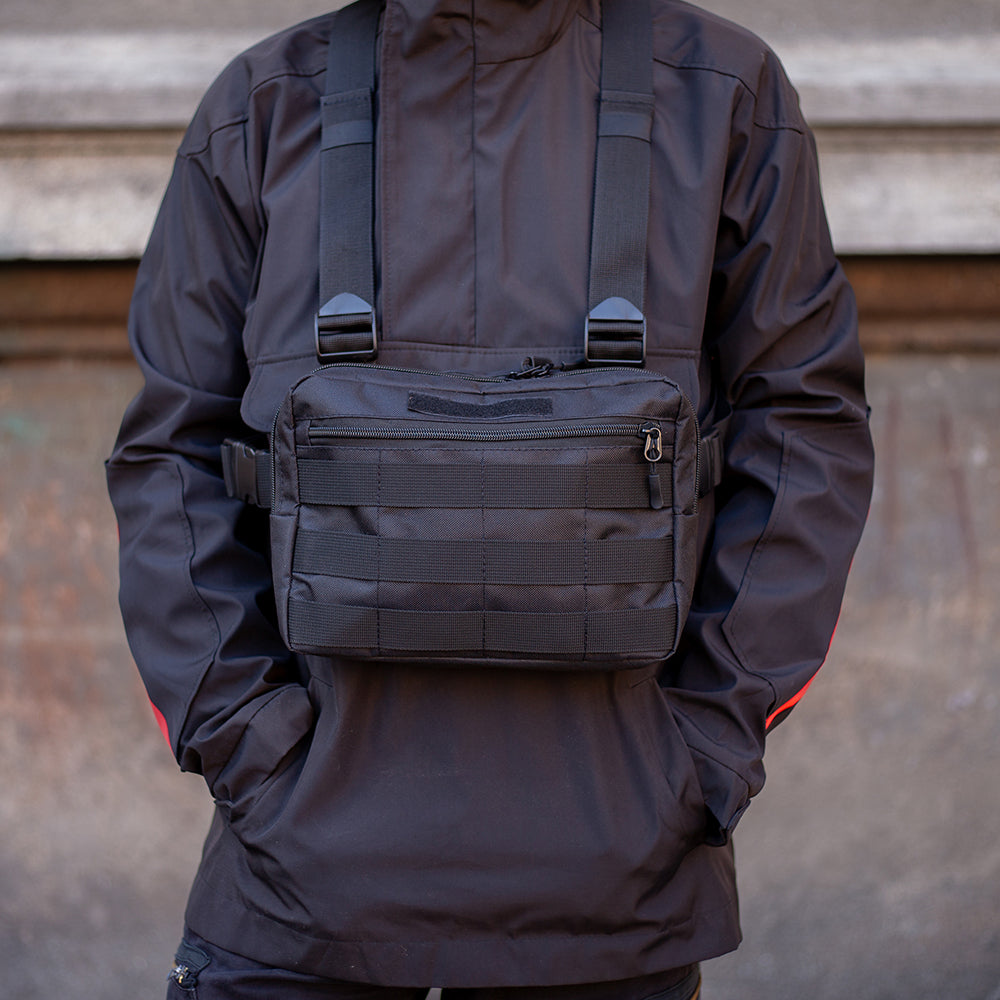 Тактична сумка нагрудна з Cordura 1000D, чоловіче розвантаження чорна