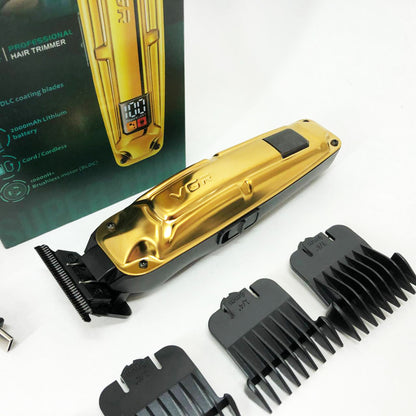 Аккумуляторная машинка VGR V-904 для стрижки волос VGR, машинка с дисплеем и сменными насадками