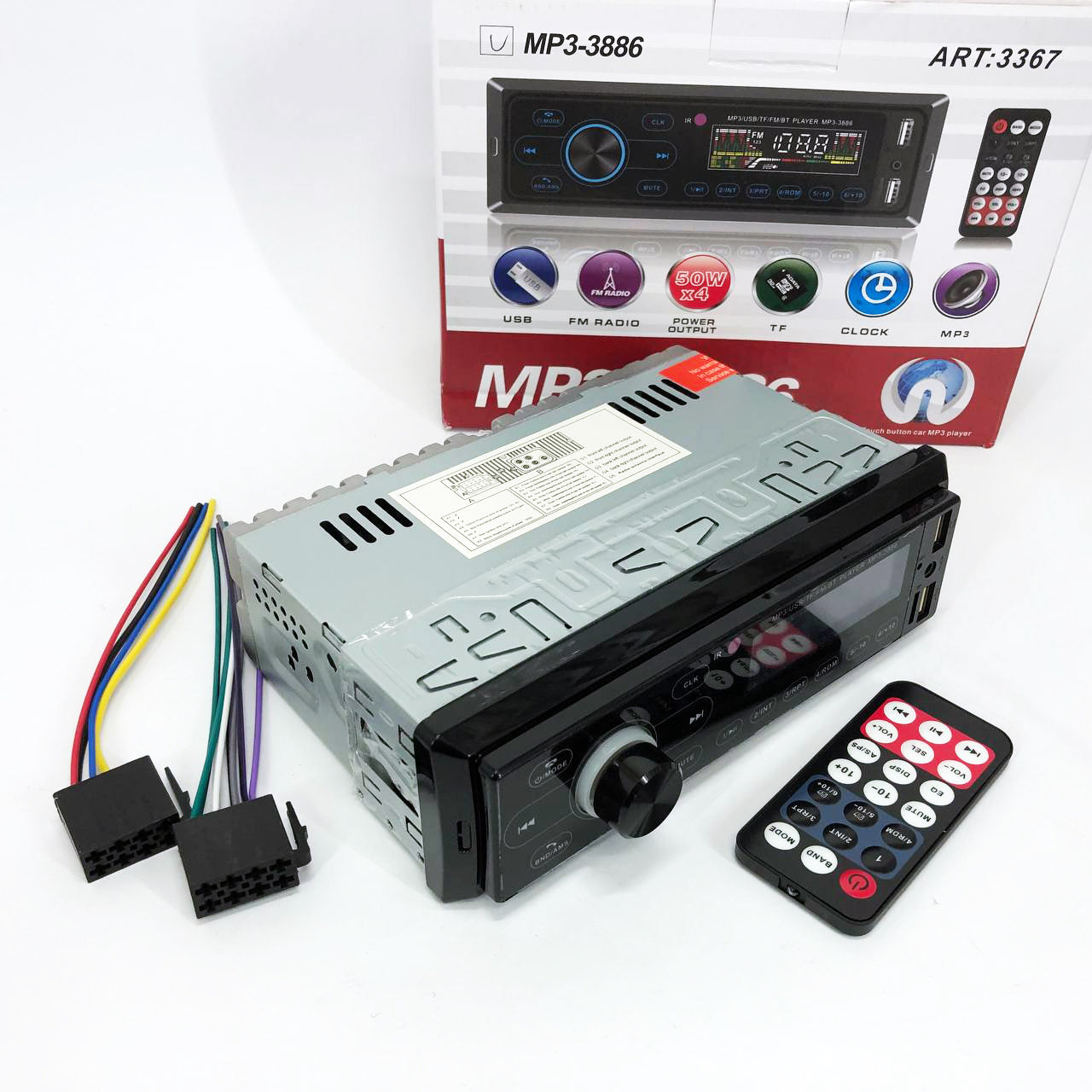 Автомагнитола с сенсорный дисплей MP3 3886 ISO 1DIN многофункциональная, Мультимедиа для автомобиля