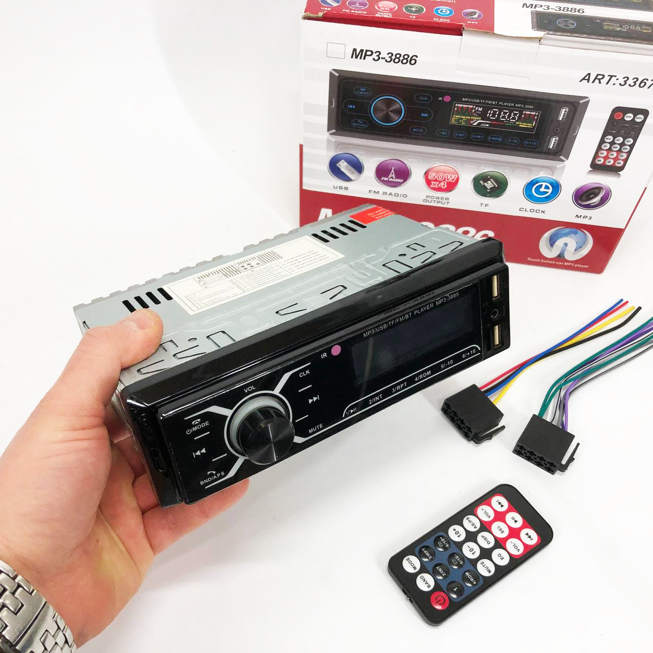 Автомобильная магнитола MP3-3885 ISO 1DIN с сенсорным дисплеем, Бюджетная автомагнитола 1 din