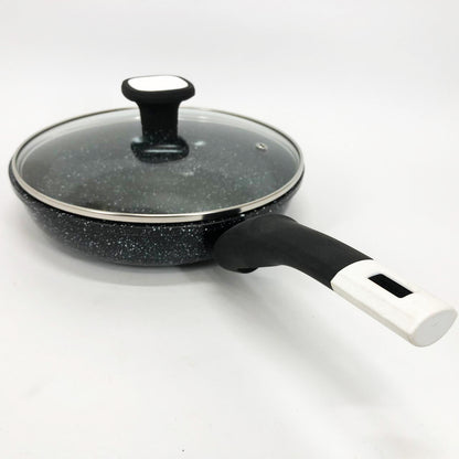 Сковорода UNIQUE UN-5114 22 см с крышкой гранит светлый многослойное покрытие